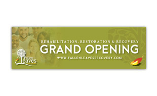 Grand Opening Banner Design -Fallen Leaves Recovery Portfolio