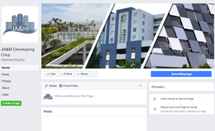 Facebook Cover Design - JA&M Developing Corp. Portfolio
